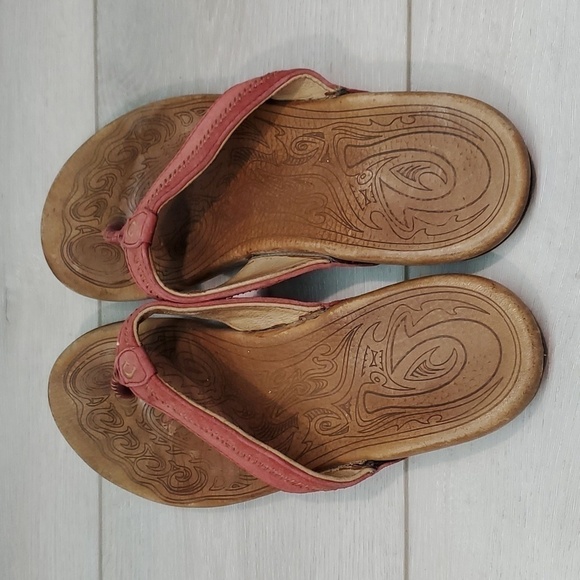 Olukai Womens Haiku Leather Sandals Flats shoes sz 8 - Picture 5 of 12